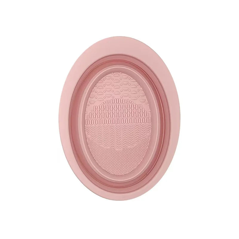 Silicone Makeup Brush Cleaning Bowl & Folding Holder Brush Cleaning Bowl QXL B