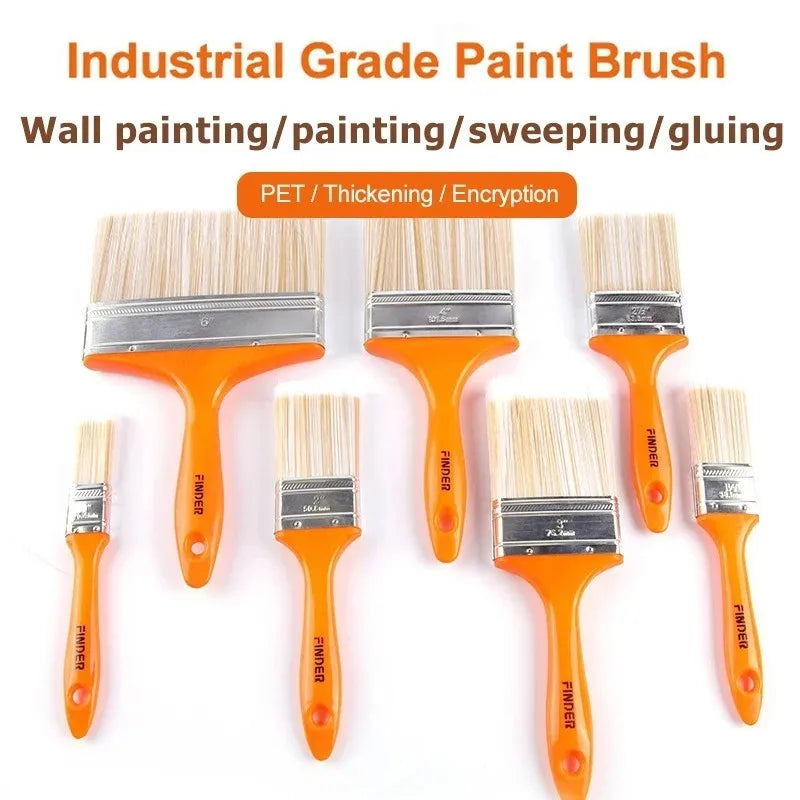 Wall Paint Brush | Soft PET Bristles, ABS Handle, 8 Sizes Paint Brush Set QXL