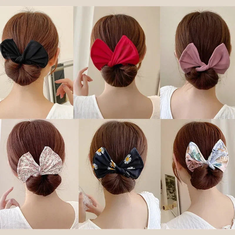 Floral Adjustable Headband & Hair Bun Maker for Women & Girls Hair Bun Maker QXL