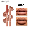 QiBest Dual Matte Lip Liner & Lipstick Pen | Waterproof Nude Dual Lip Liner Pen QXL 02