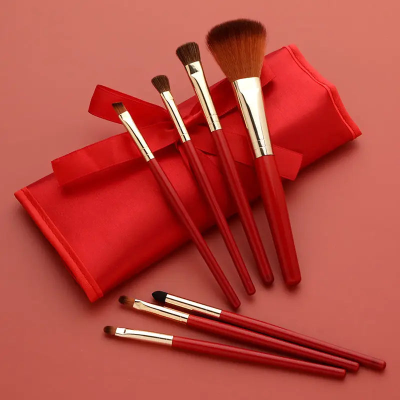 ILISYA 7-Piece Horsehair Makeup Brush Set | Beginner Kit Makeup Brush Set QXL