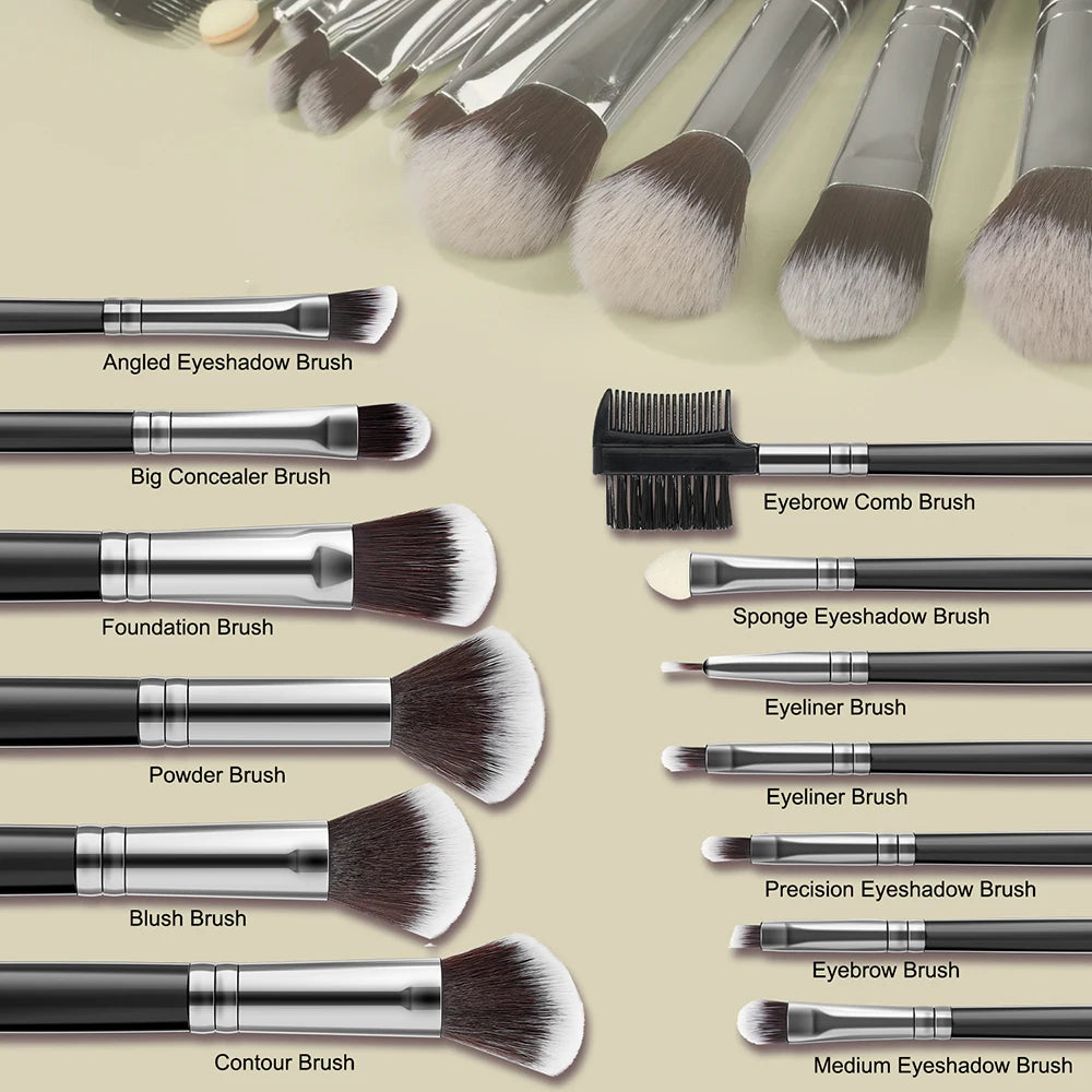 13-Piece Soft Fluffy Makeup Brush & Sponge Set Makeup Brush Set QXL