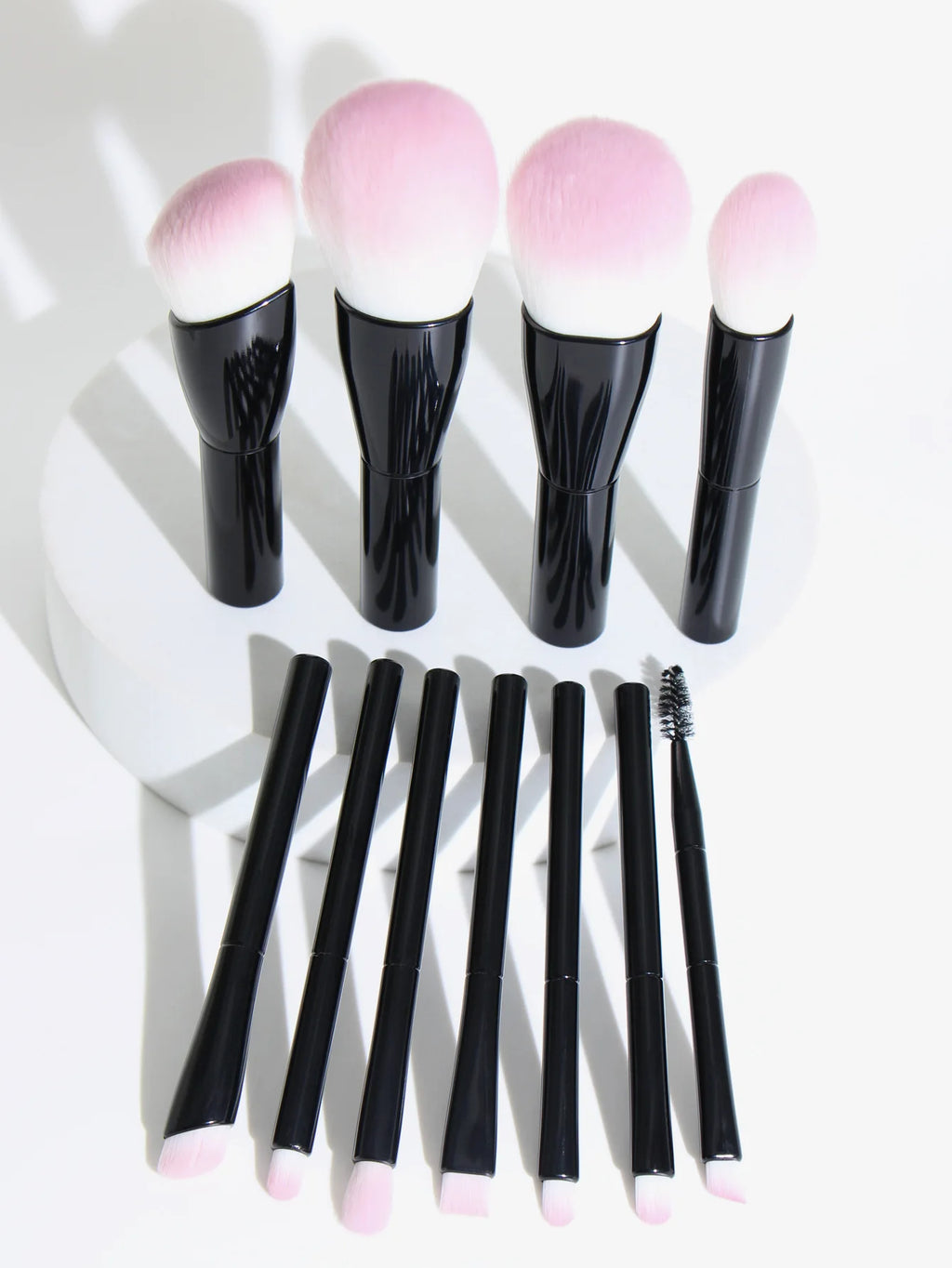 11-Piece Mini Makeup Brush Set | Honey Fire Black Handle Makeup Brush Set QXL 11 black