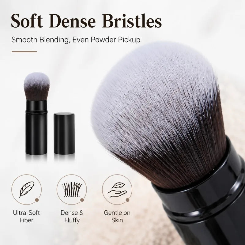Retractable Kabuki Powder Brush | Travel Makeup Brush Cap Retractable Kabuki Brush QXL