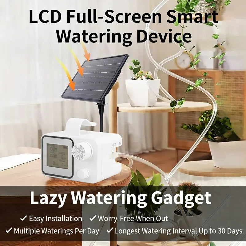 Solar Garden Irrigation System – LCD Timer & Auto Watering Kit Solar Irrigation Kit QXL
