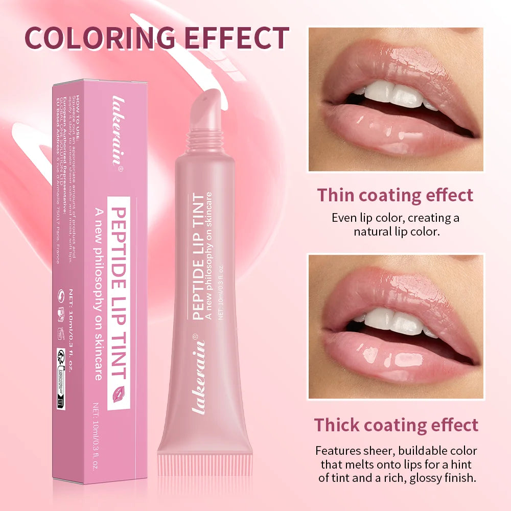 Lakerain Peptide Lip Tint | Moisturising Lip Gloss 4 Shades Lip Gloss Tint QXL