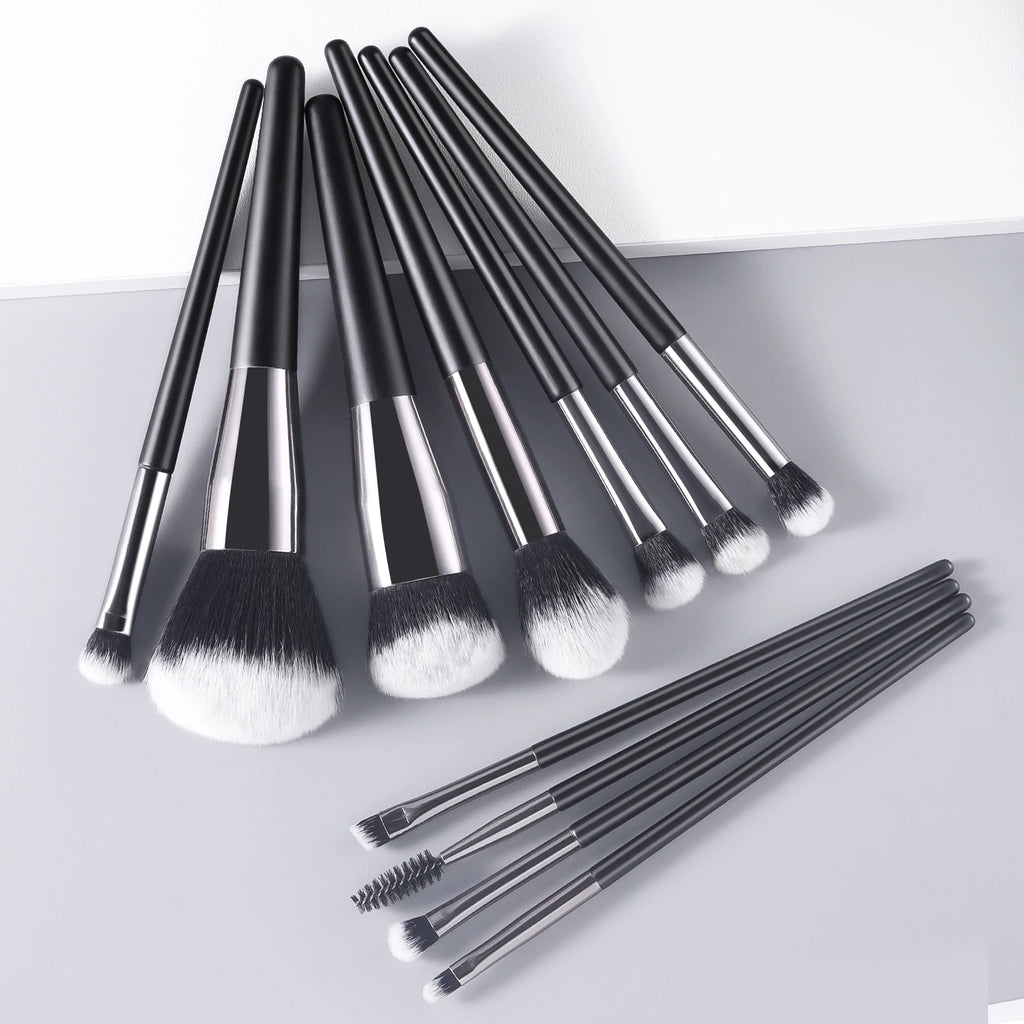 Ronshadow 11-Pc Makeup Brush Set | Soft Dual-Color Nylon Hair Makeup Brush Set QXL