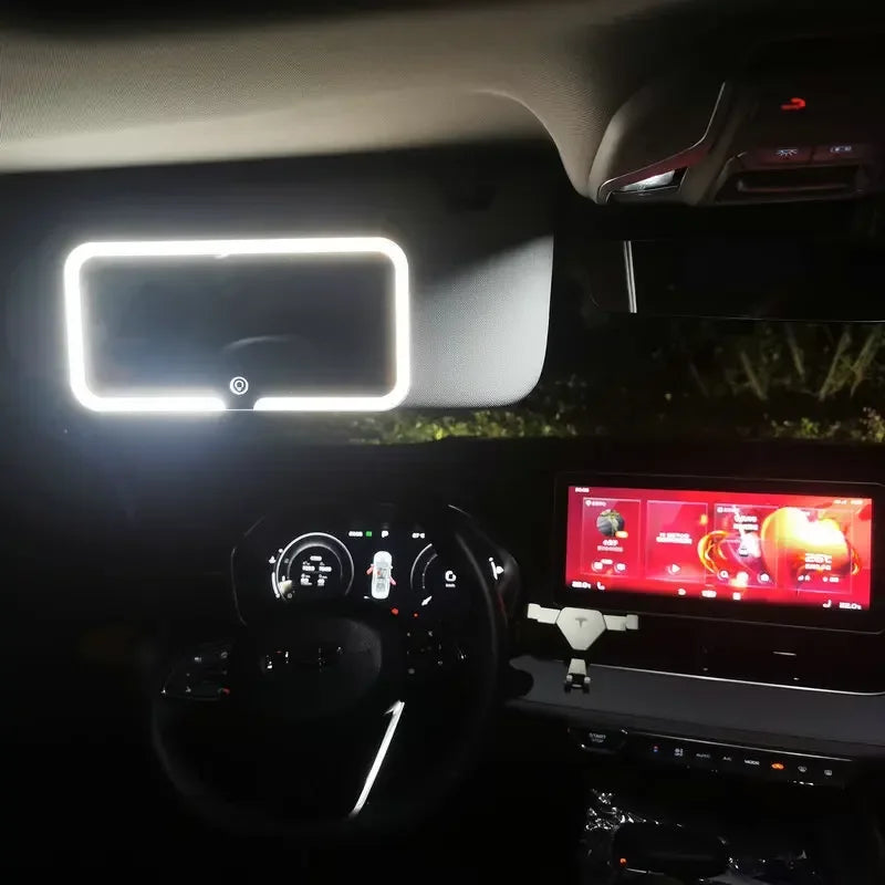 Car Sun Visor Vanity Mirror | 3 Light Modes, Rechargeable LED Car Vanity Mirror QXL