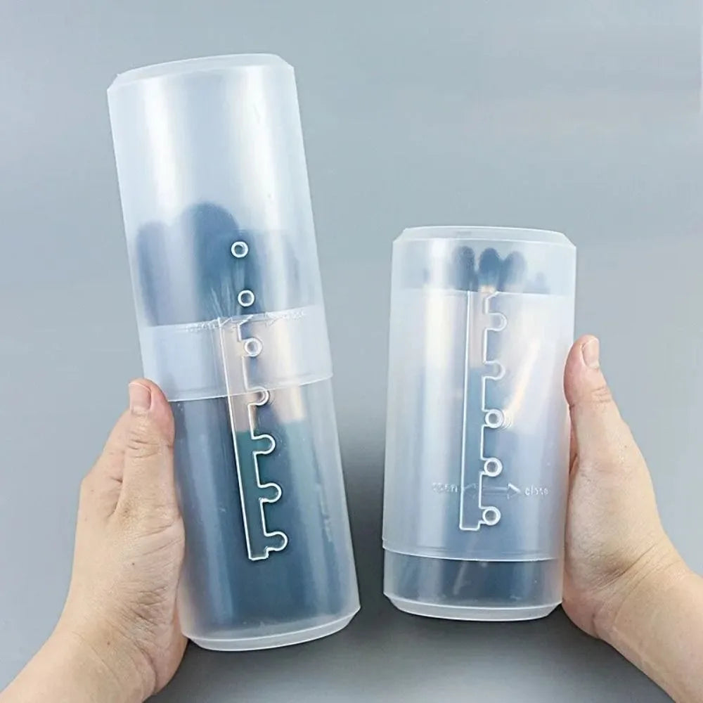 Transparent Makeup Brush Holder – Adjustable Height & Lid Makeup Brush Holder QXL