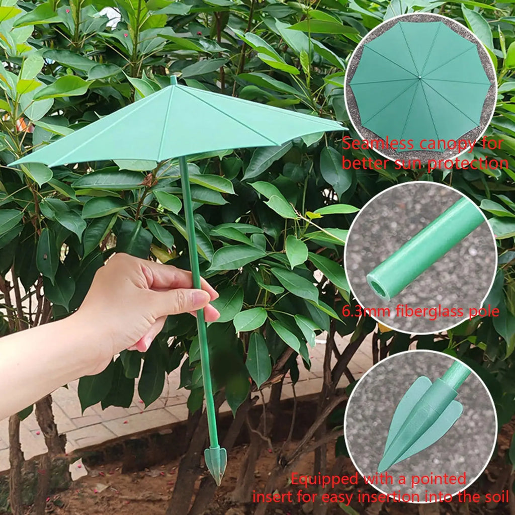 3-Pack Mini Plant Shade Umbrellas with Stakes | 26.5cm Garden Garden Plant Umbrella QXL