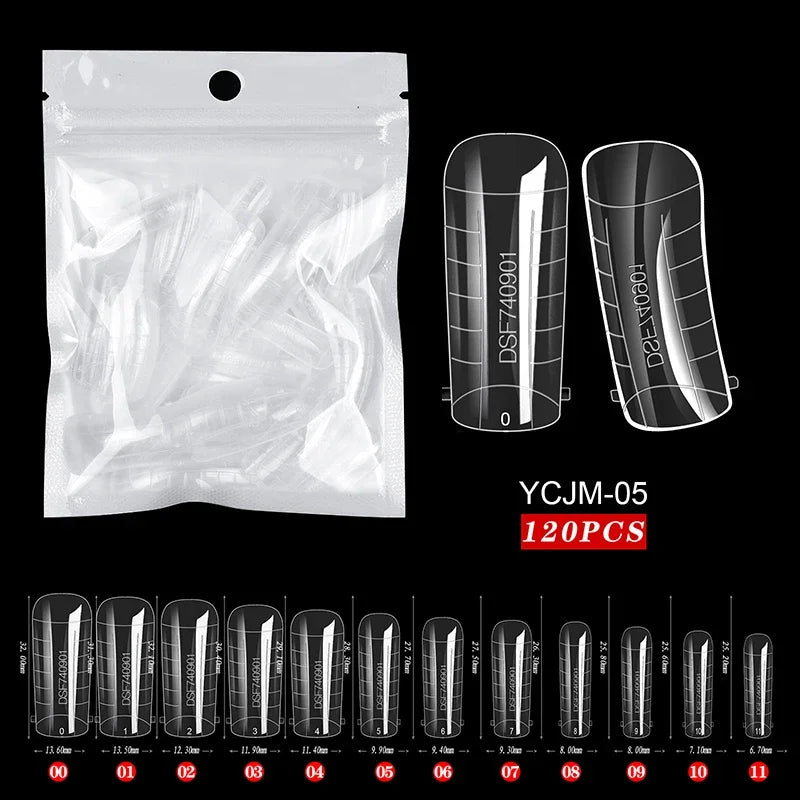 60/120Pcs Full Cover False Nail Tips | French Acrylic UV Gel False Nail Tips QXL 05 120PCS