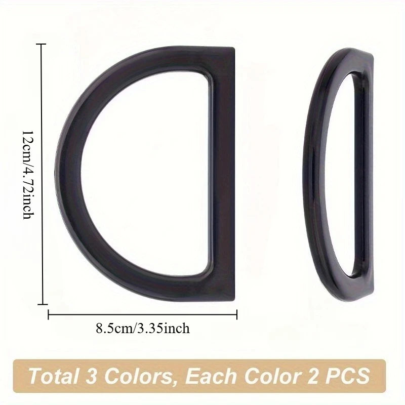 D-Shaped Imitation Wood Bag Handles | 3 Colors DIY Craft Bag Handles QXL