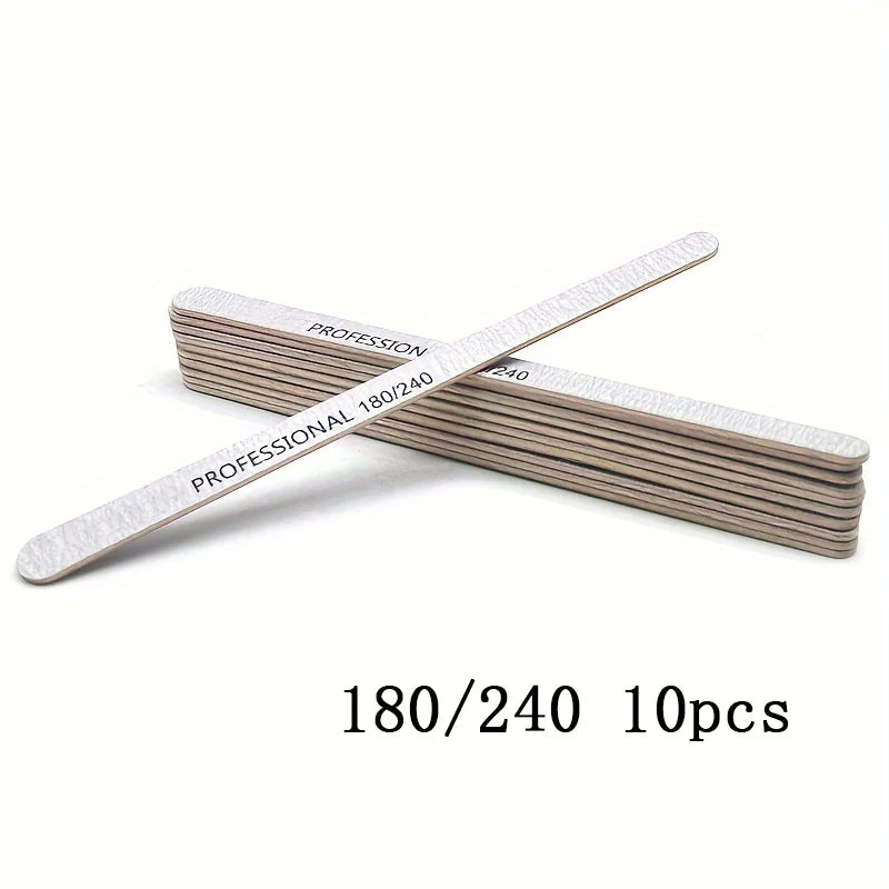 FUMOSIK Grey Nail Files Kit – 100/180/240 Grit Manicure Nail File Kit QXL