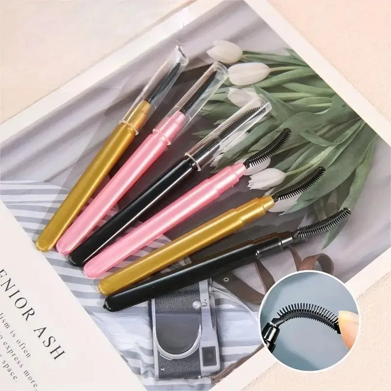 Silicone Mascara Wand & Lash Separator | Eyebrow Brush with Cap Mascara Wand & Spoolie QXL