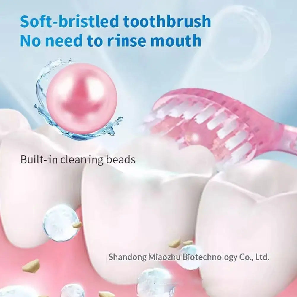 5-in-1 Disposable Travel Toothbrush | Mint Bead, Floss & Pick Disposable Travel Toothbrush QXL