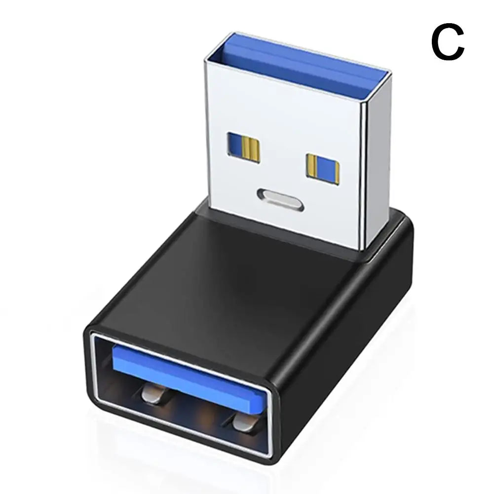 90° Angled USB 3.0 Male to Female Adapter – 4 Directions USB Angle Adapter QXL A