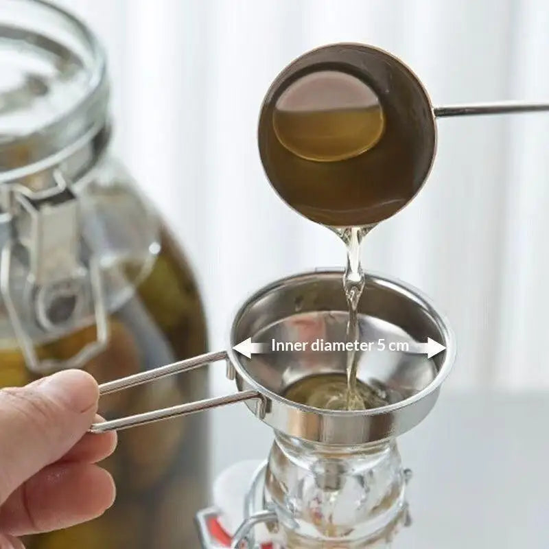 Stainless Steel Funnel with Handle | Small Metal Bottle Funnel Kitchen Funnel QXL