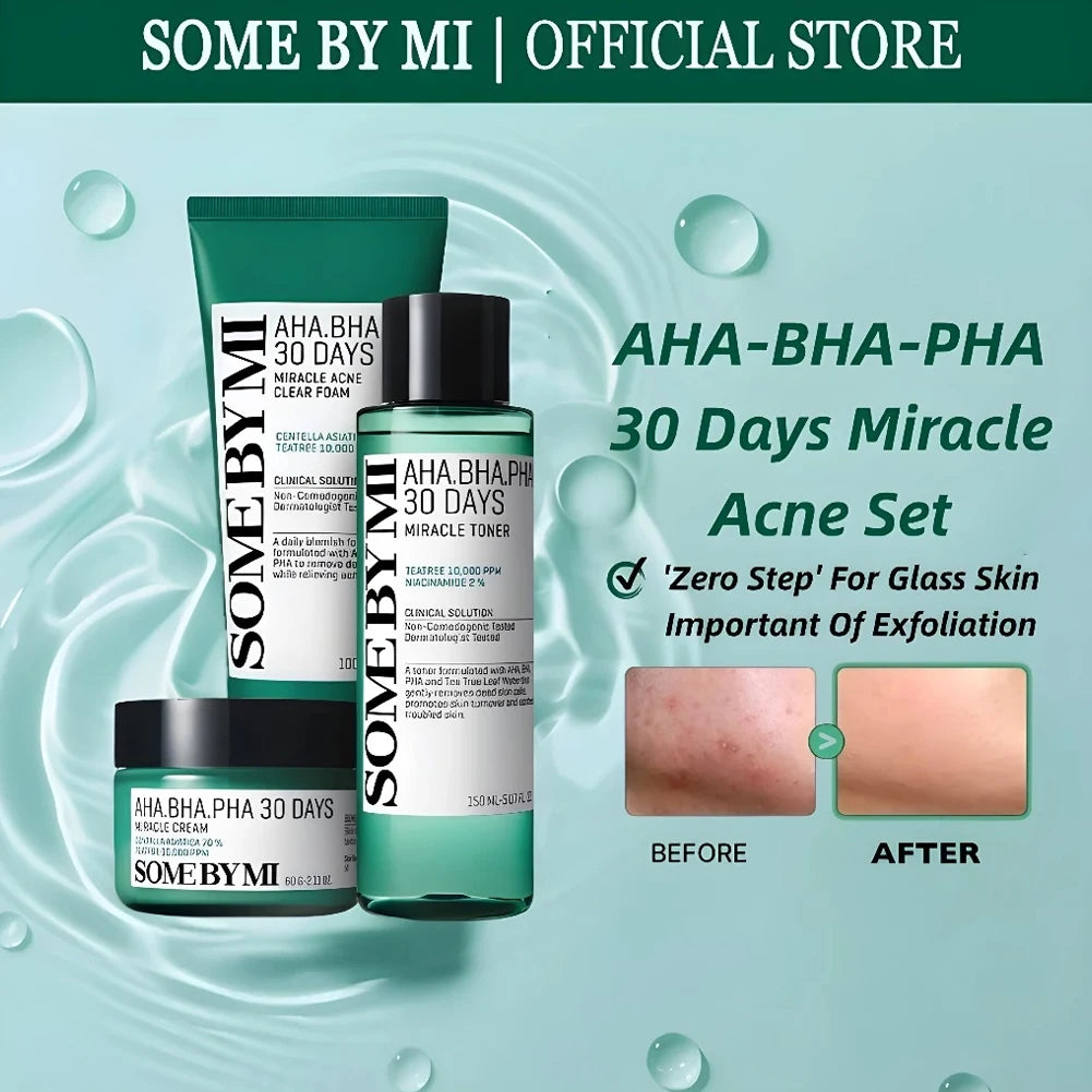 SOME BY MI AHA-BHA-PHA 30 Days Miracle Set | Toner, Cream, Foam Skincare Set QXL SET A