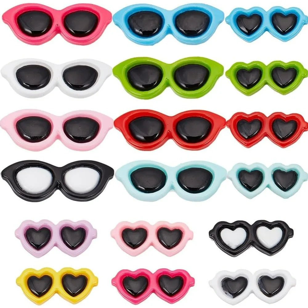 60-Pack Mini Sunglasses Resin Cabochons | DIY Craft Charms Resin Craft Cabochons QXL