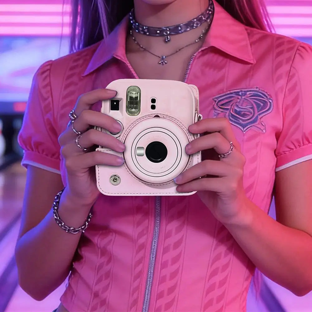 Retro PU Leather Crossbody Camera Bag for Instax Mini 13 Camera Crossbody Bag QXL