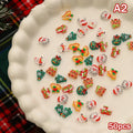 50-Pc Christmas Resin Nail Charms | Santa Snowman Reindeer Nail Art Charms QXL A2