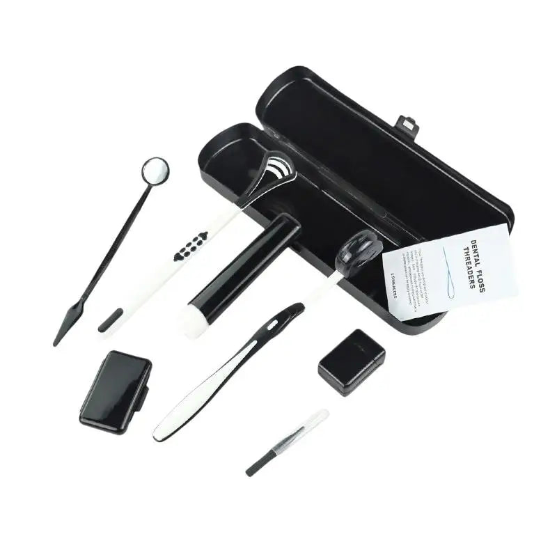 8-Piece Portable Dental Oral Care Kit with Storage Case Dental Care Kit QXL