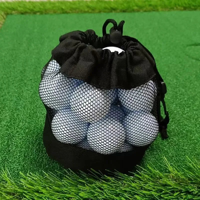 Polyester Drawstring Mesh Golf Ball Bag | Hanging Organizer Golf Ball Bag QXL