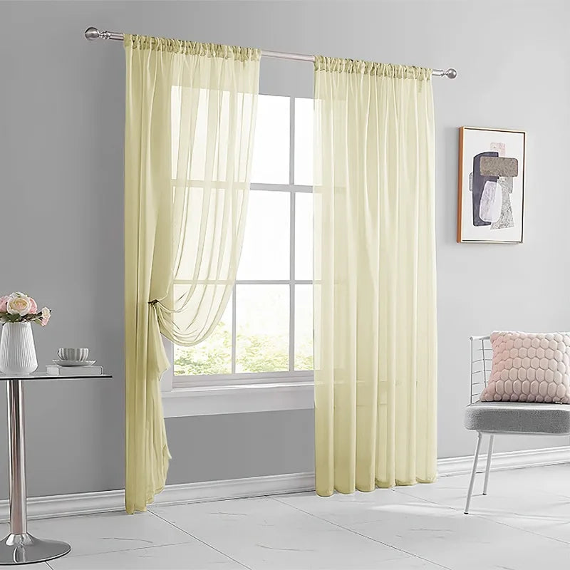 Sheer Voile Curtain Light Filtering Privacy Panel 140x260cm Sheer Voile Curtain QXL