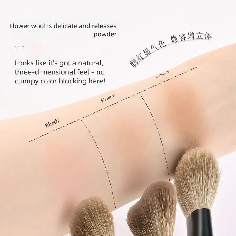 Mini Blush & Contour Brush – Soft Goat Hair, Wood Handle Blush Contour Brush QXL