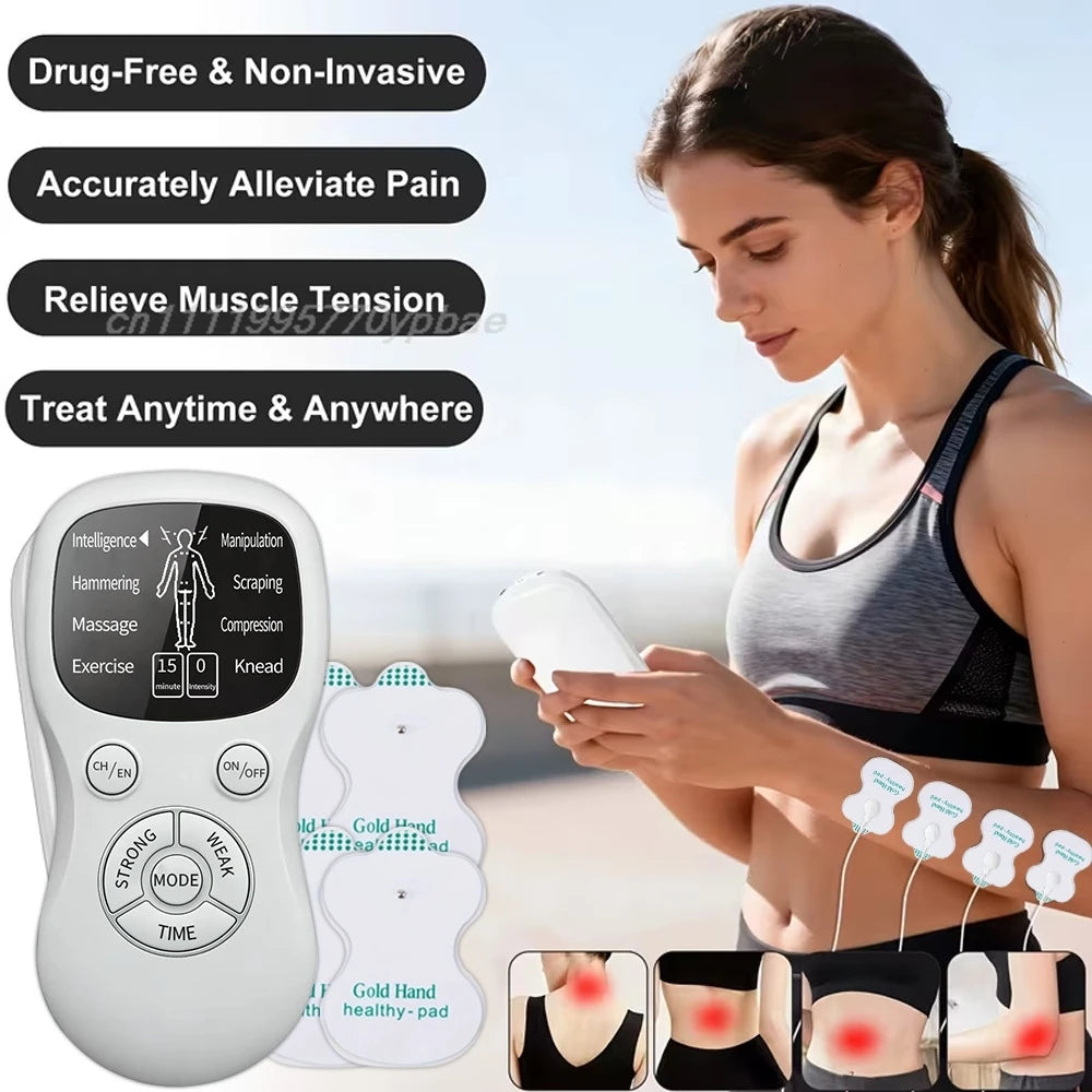Portable EMS TENS Muscle Stimulator | Dual Channel Massager EMS TENS Massager QXL