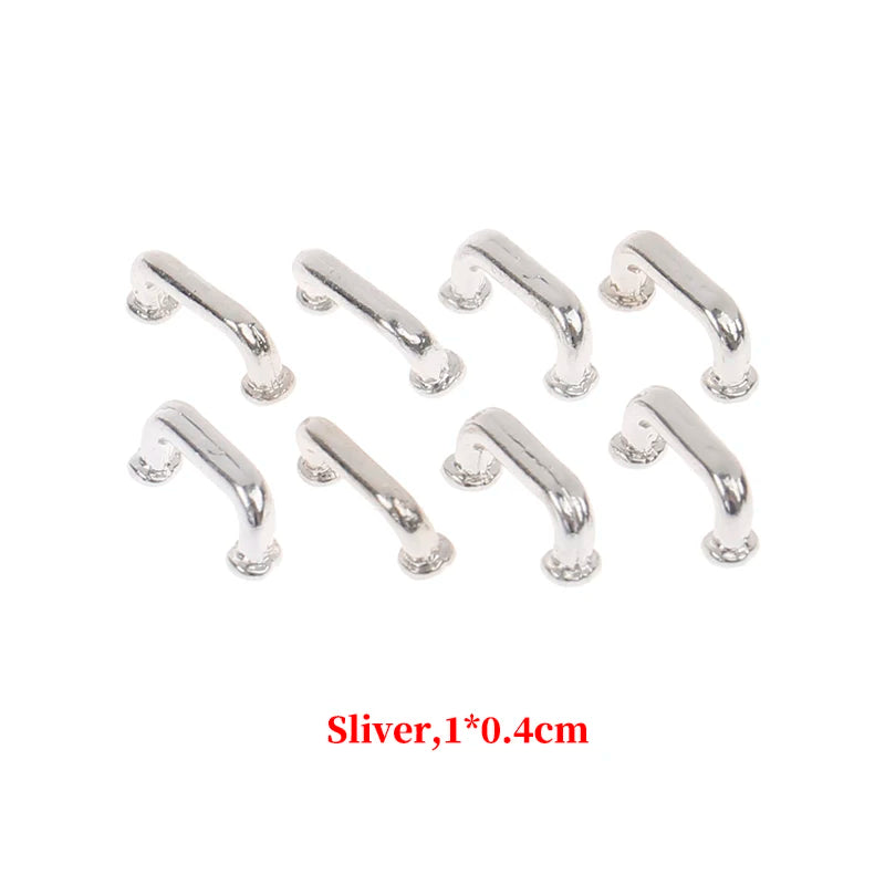 1:12 Dollhouse Mini Metal Cabinet Handles – 12-Piece Set Dollhouse Miniature Hardware QXL Sliver 1x0.4cm