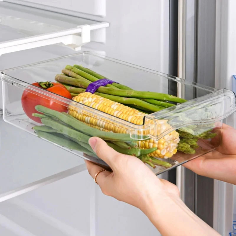 Transparent Fridge Under-Shelf Drawer Organizer Box Fridge Drawer Organizer QXL