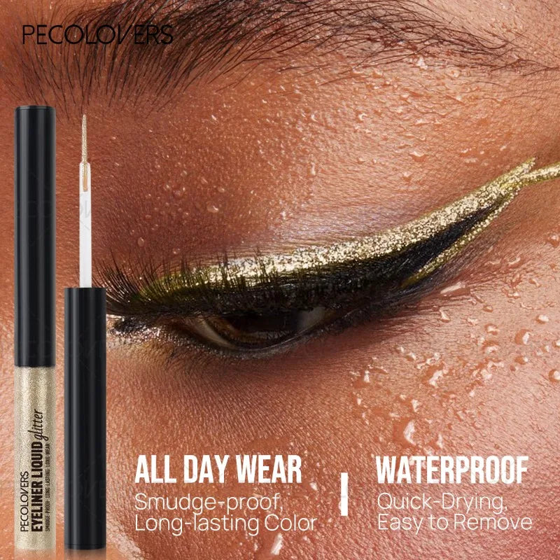 PECOLOVERS Glitter Eyeliner | Multi-Color Sparkly Cream Glitter Eyeliner QXL