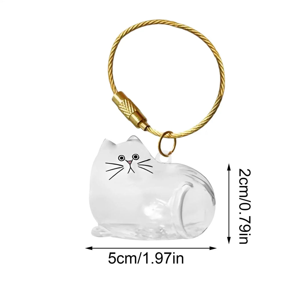 Cat Hair Storage Keychain Pendant | Pet Keepsake Bottle Pet Keepsake Keychain QXL