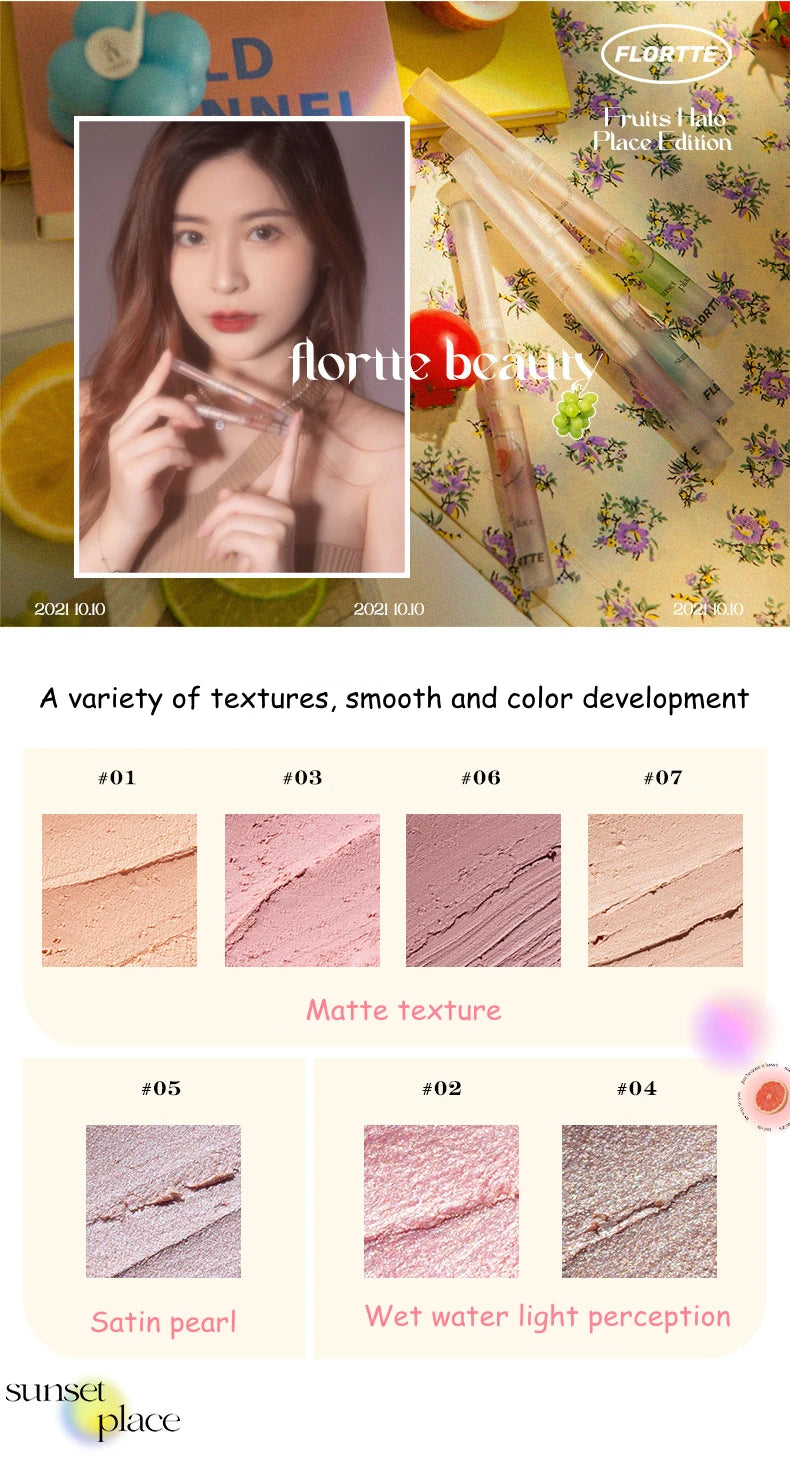 Flortte Silkworm Eyeshadow Pencil | Waterproof Long-Lasting Eyeshadow Pencil QXL