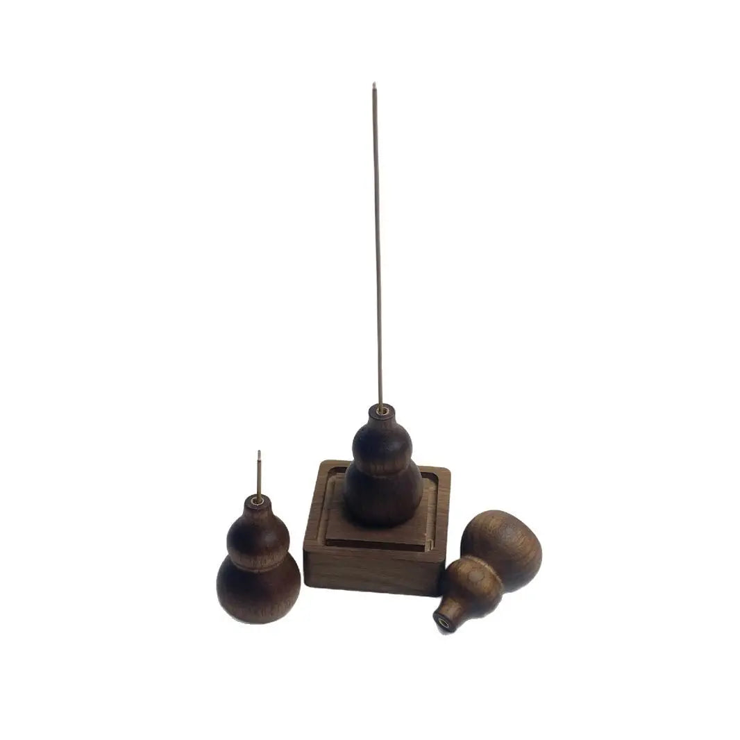 Walnut Wood Gourd Incense Holder with Ash Catcher | Zen Décor Incense Holder QXL
