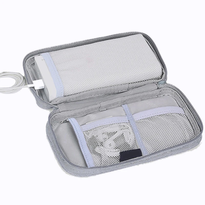 Portable Cable & Earphone Organizer Travel Bag | Polyester Cable Organizer Bag QXL