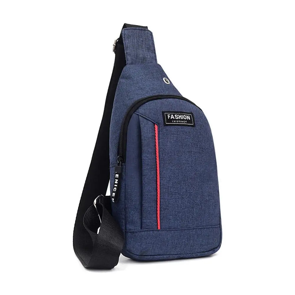 Men's Waterproof Nylon Crossbody Sling Bag | Travel Chest Pack Crossbody Sling Bag QXL Blue