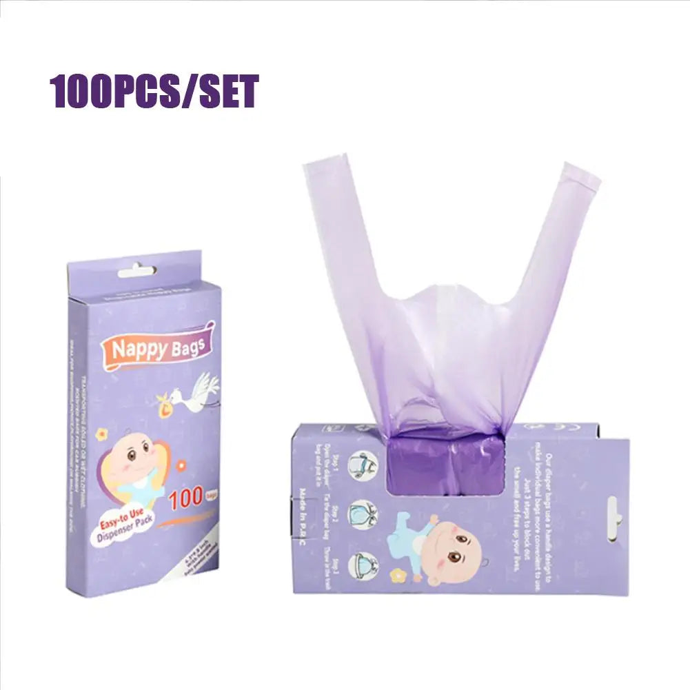 100-Pack Scented Disposable Nappy & Hygiene Bags | Diaper Bags Disposable Hygiene Bags QXL A