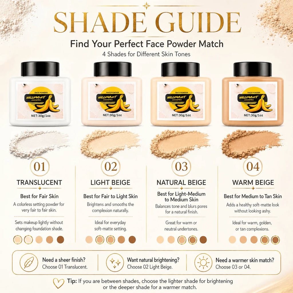 Matte Face Setting Loose Powder | Oil Control, 4 Shades Face Setting Powder QXL