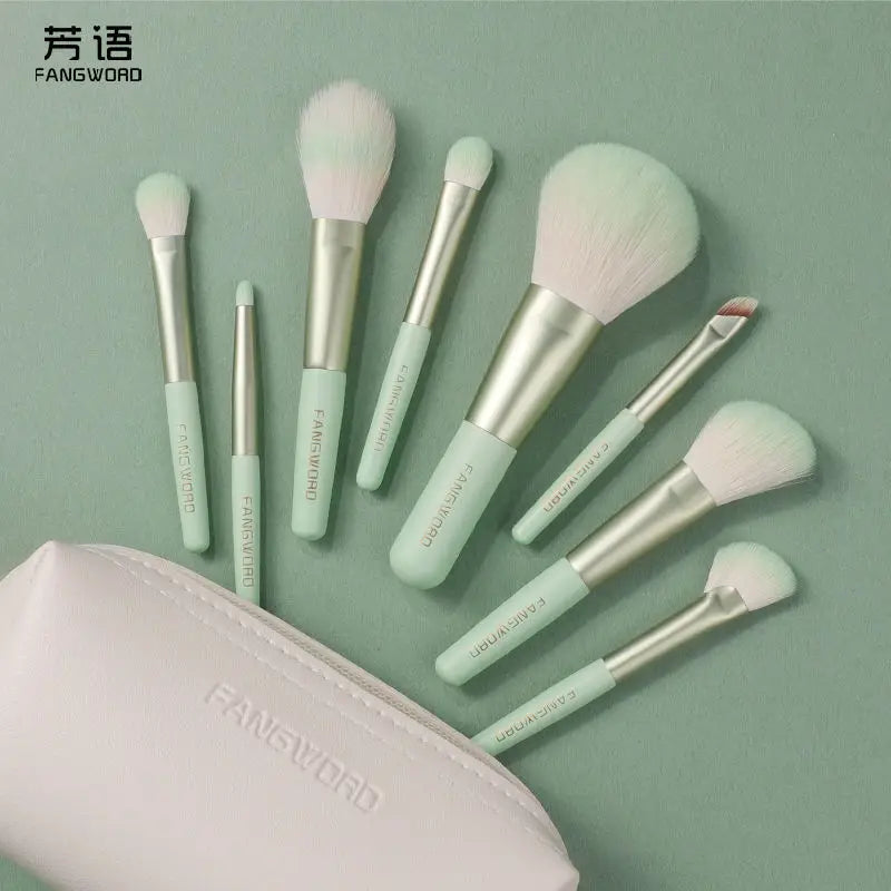 8-Piece Ultra Soft Makeup Brush Set with Storage Bag Makeup Brush Set QXL