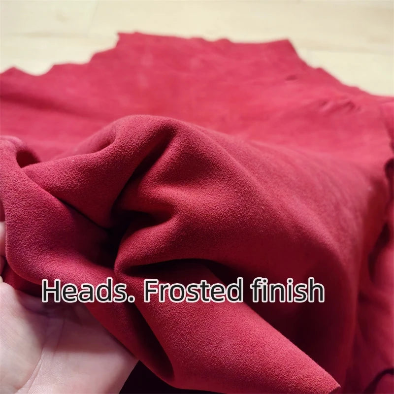 Red Frosted Sheepskin Leather 0.8–1mm | DIY Craft Fabric Leather Craft Fabric QXL