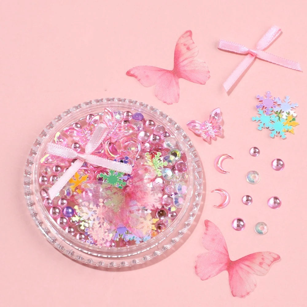 Butterfly Pearl Face Gem Stickers | DIY Bridal Diamond Eye Decor Face Gem Stickers QXL Style 10