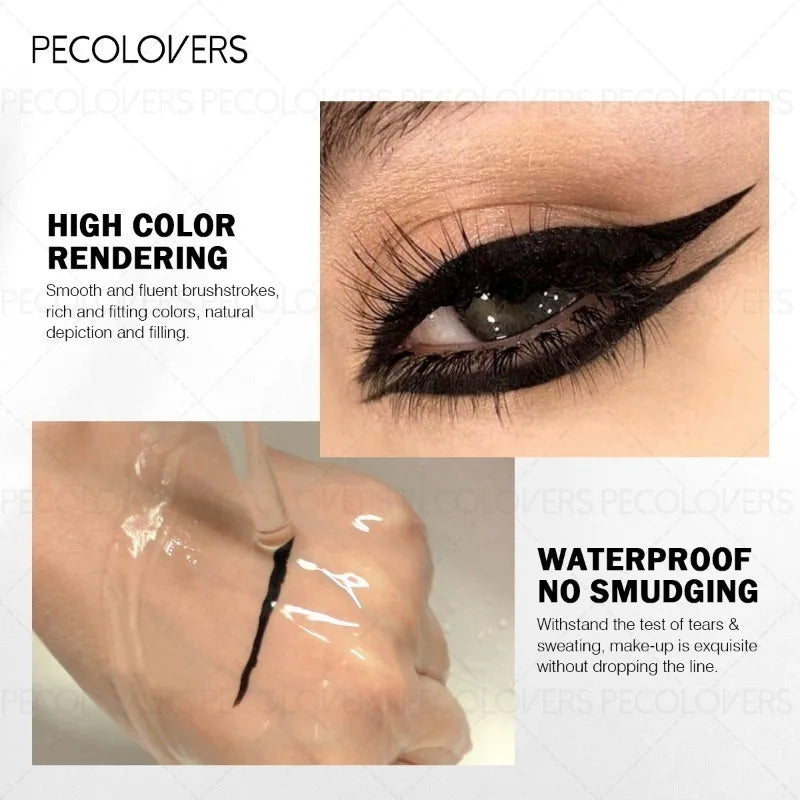 PECOLOVERS Waterproof Eyeliner Pen | Green & Black Long-Lasting Eyeliner Pen QXL