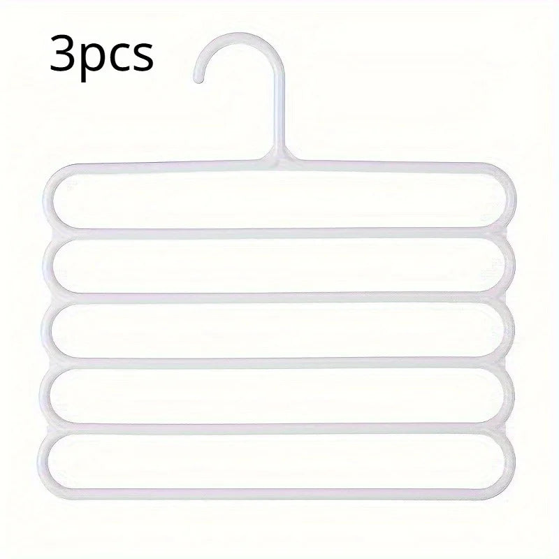S-Type Multi-Layer Pants Rack | Space-Saving Closet Hanger Pants Hanger Rack QXL White
