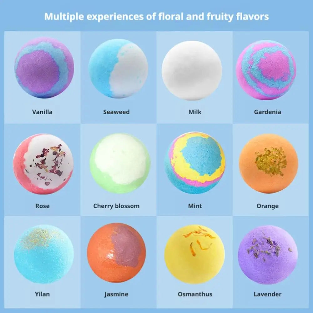 12-Pack Luxury Bath Bombs | Flowers, Essential Oils & Toy Surprise Bath Bomb Gift Set QXL