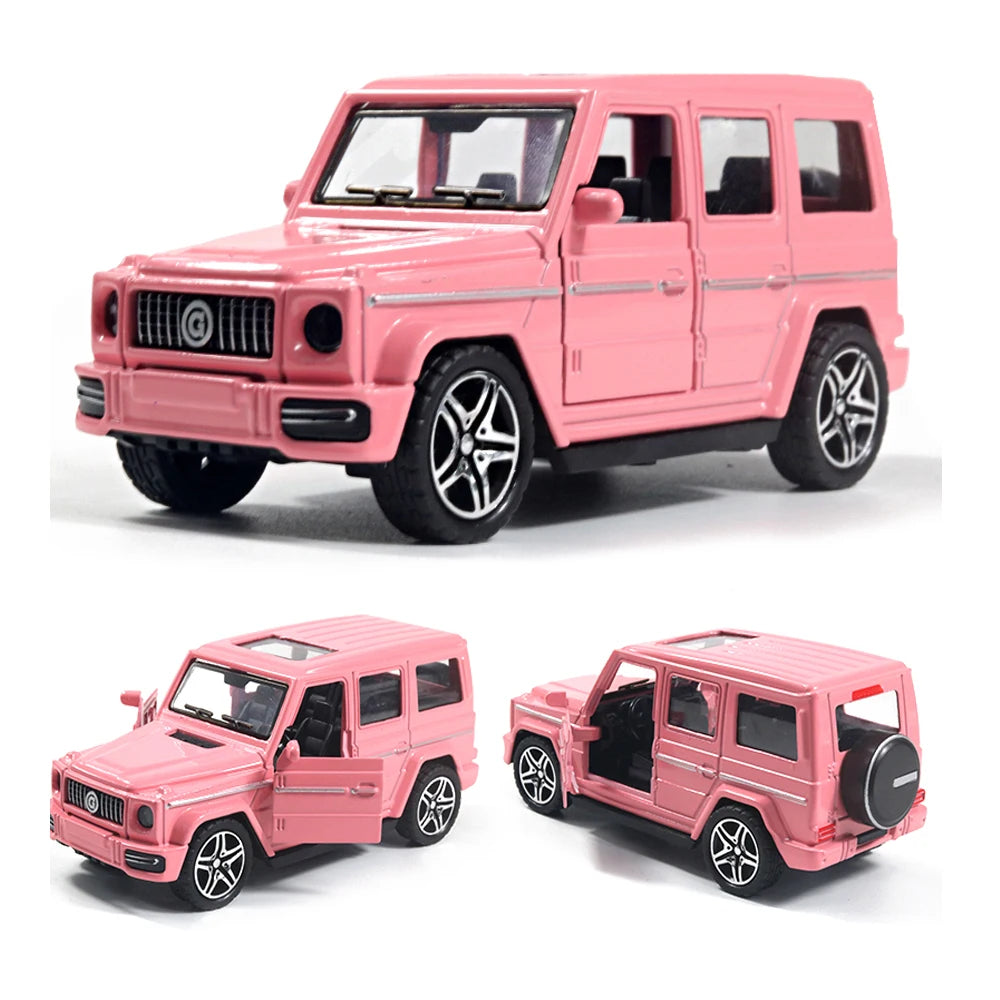 1:36 Diecast Pull Back Alloy Toy Car with Openable Doors Diecast Toy Car QXL Pink