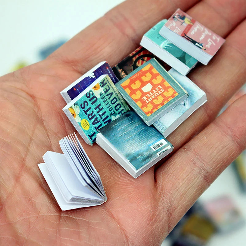 100-Pack 1:12 Miniature Books for Dollhouse Decor & Scenes Dollhouse Miniatures QXL