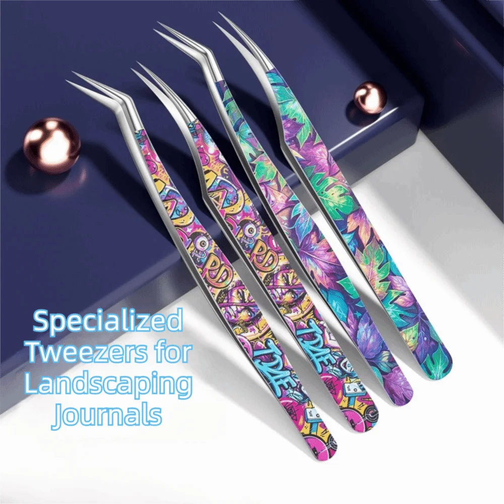 Curved Stainless Steel Eyelash Tweezers | Anti-Static Precision Eyelash Tweezers QXL