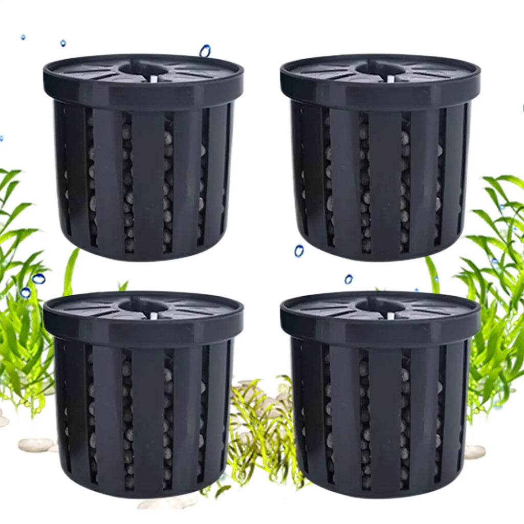 4-Pack Aquarium Plant Basket Pots | Fish Tank Hydroponic Holder Aquarium Plant Basket QXL
